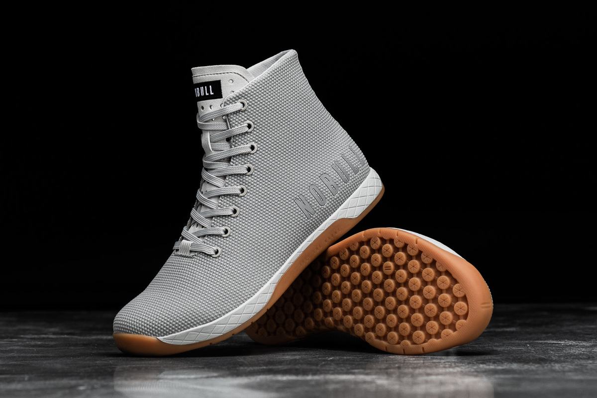 Nobull Superfabric High-Top Arctic Men's Trainers grey brown | Australia (MX8107)